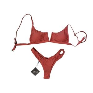V-wired High Leg Bikini Set in Mahogony
